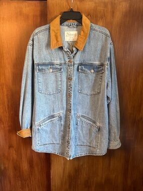 NWT Natural Reflections Denim Barn Chore Button-Down Shirt Jacket | Women’s 1X
